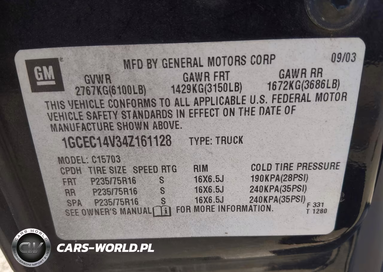 2004 Chevrolet Silverado 1500 Work Truck VIN:1GCEC14V34Z161128 - 9