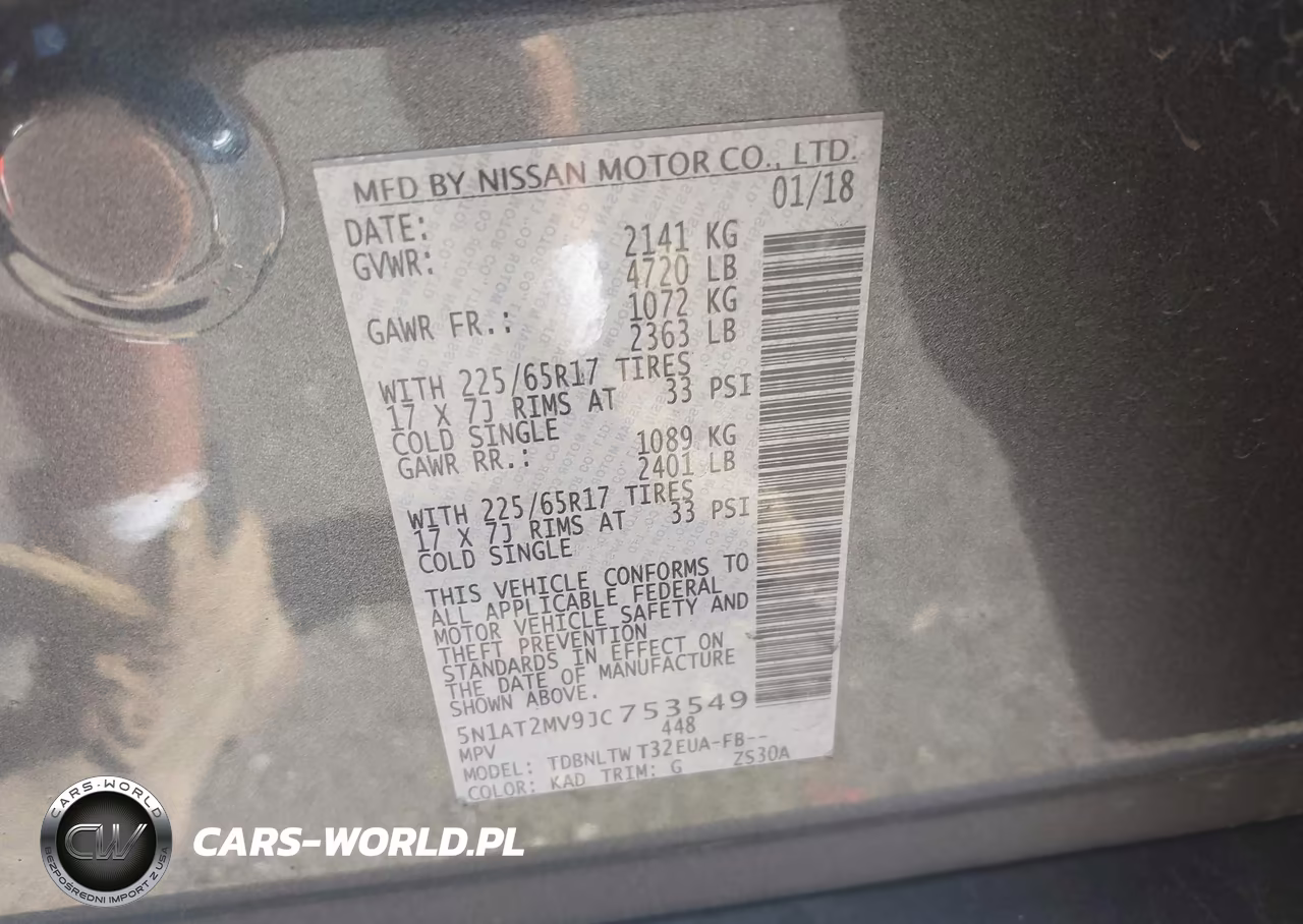 2018 Nissan Rogue Sv VIN:5N1AT2MV9JC753549 - 9