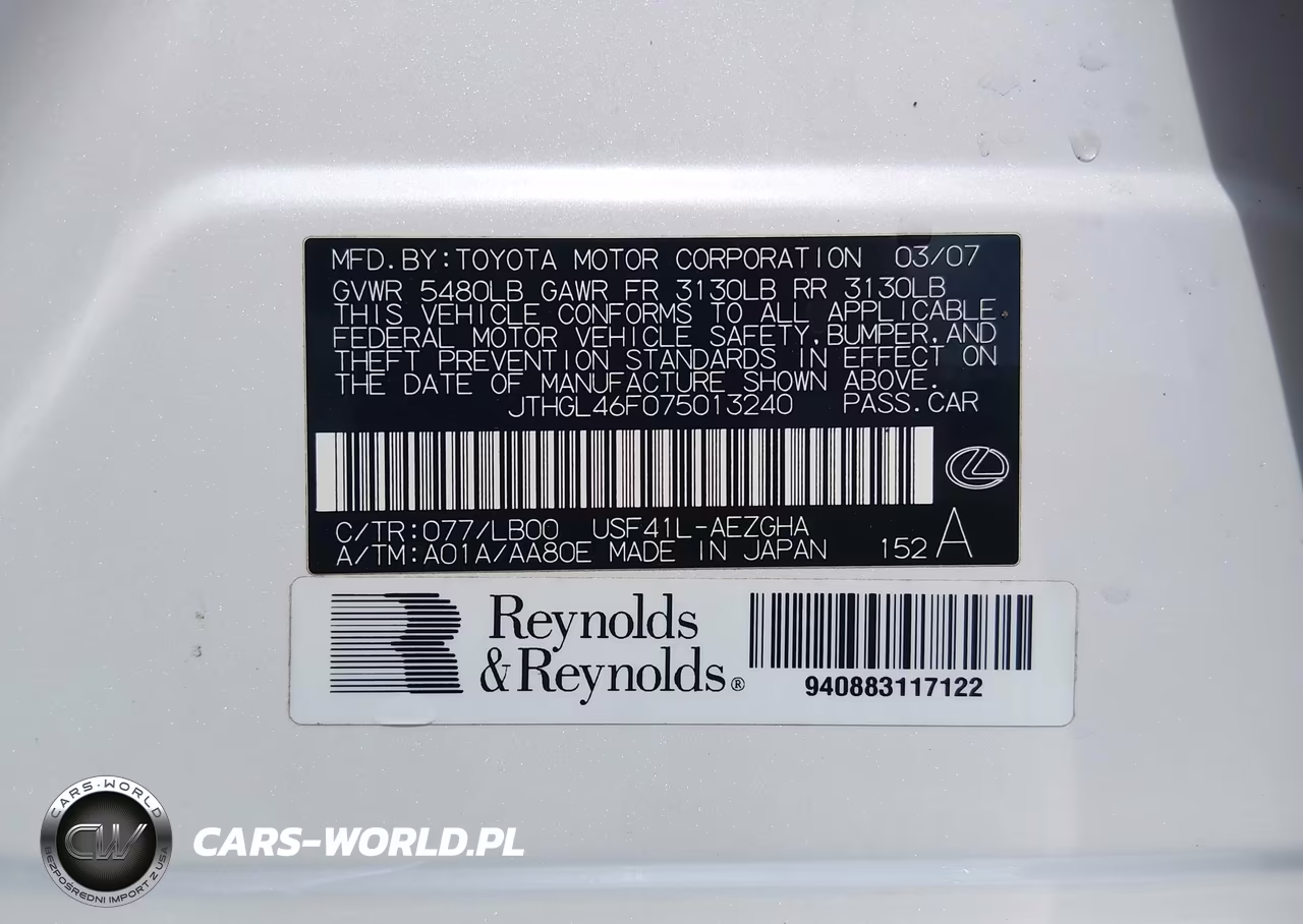2007 Lexus Ls 460 L VIN:JTHGL46F075013240 - 9