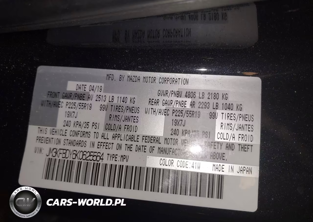 2019 Mazda Cx-5 Grand Touring Reserve VIN:JM3KFBDY6K0625564 - 9