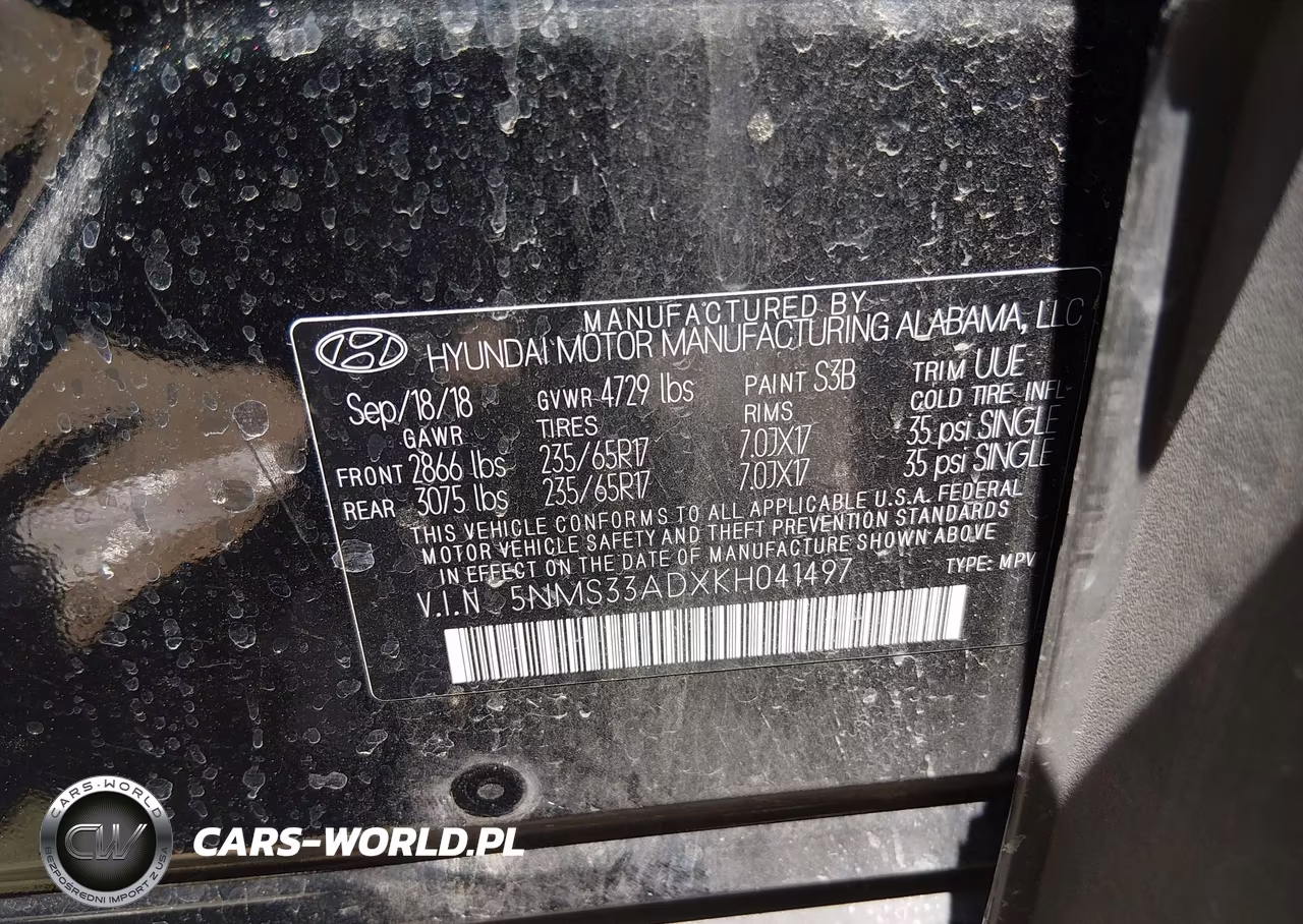 2019 Hyundai Santa Fe Sel VIN:5NMS33ADXKH041497 - 9