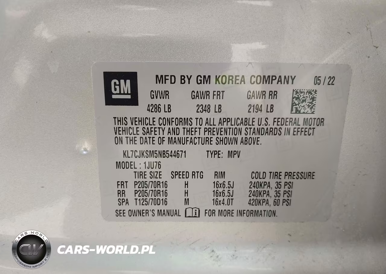 2022 Chevrolet Trax Fwd Ls VIN:KL7CJKSM5NB544671 - 9