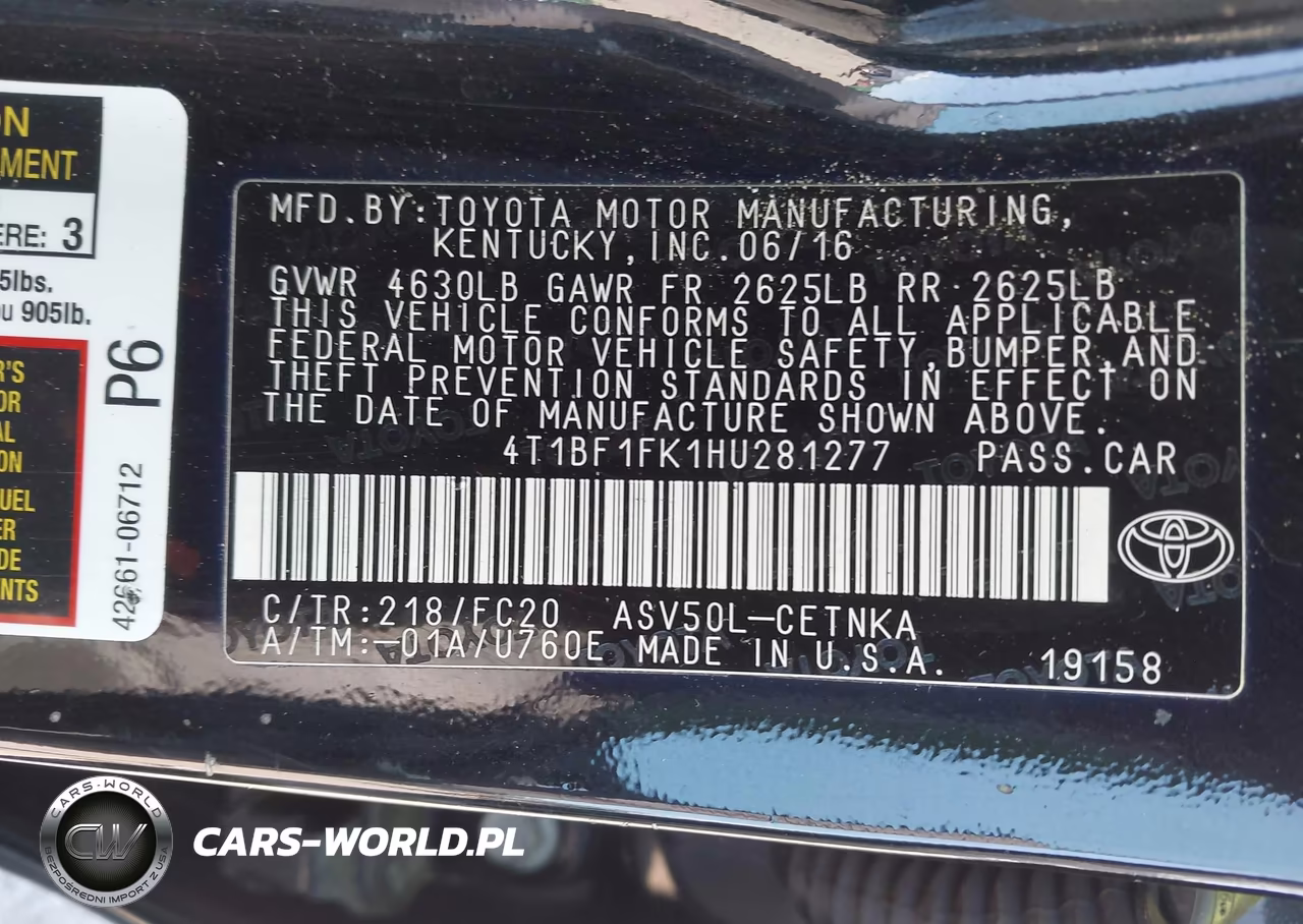 2017 Toyota Camry Le VIN:4T1BF1FK1HU281277 - 9