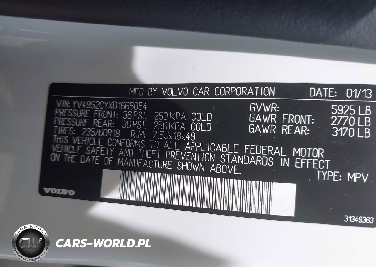 2013 Volvo Xc90 3.2-3.2 Platinum-3.2 Premier Plus VIN:YV4952CYXD1665054 - 9