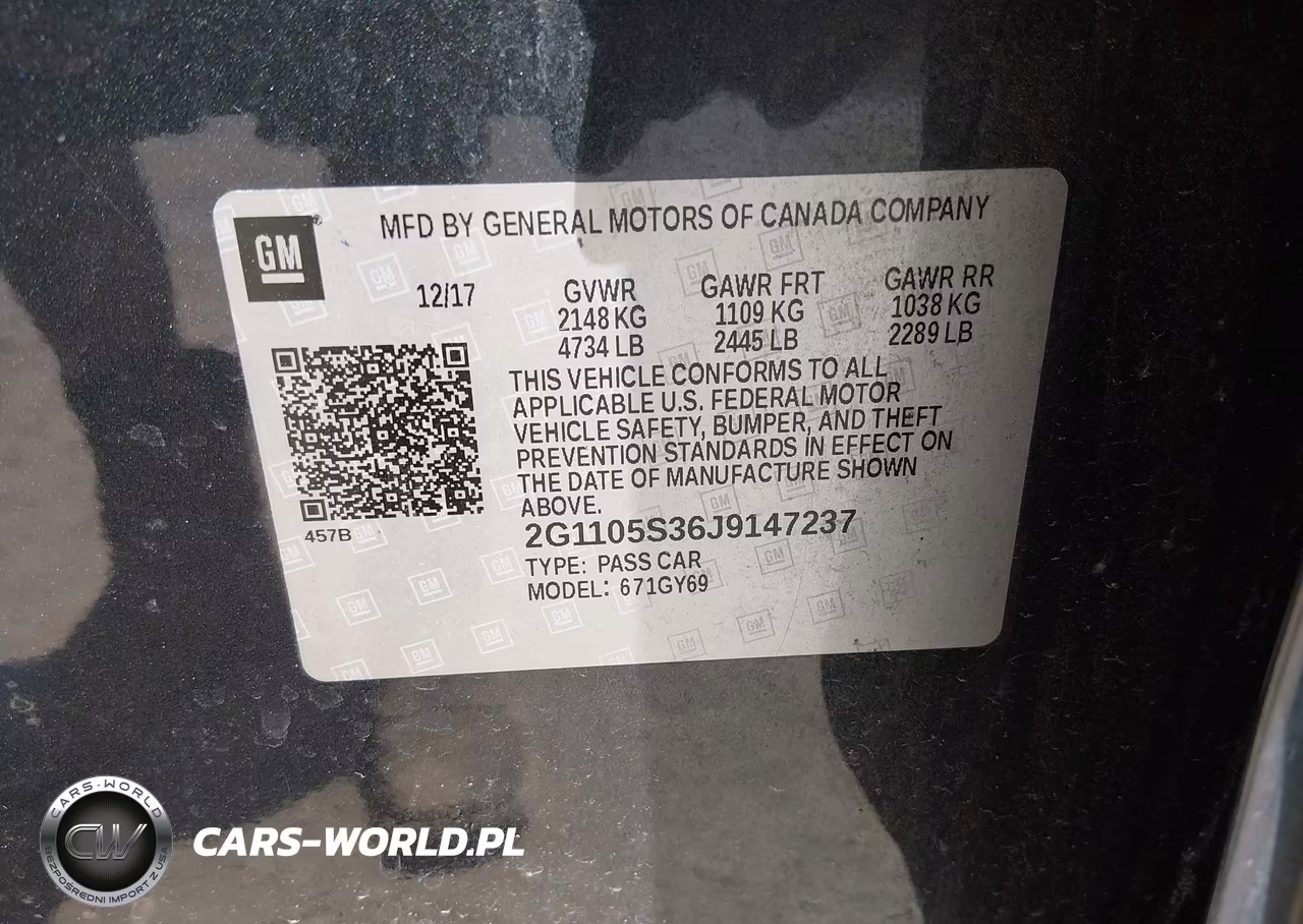 2018 Chevrolet Impala 1Lt VIN:2G1105S36J9147237 - 9