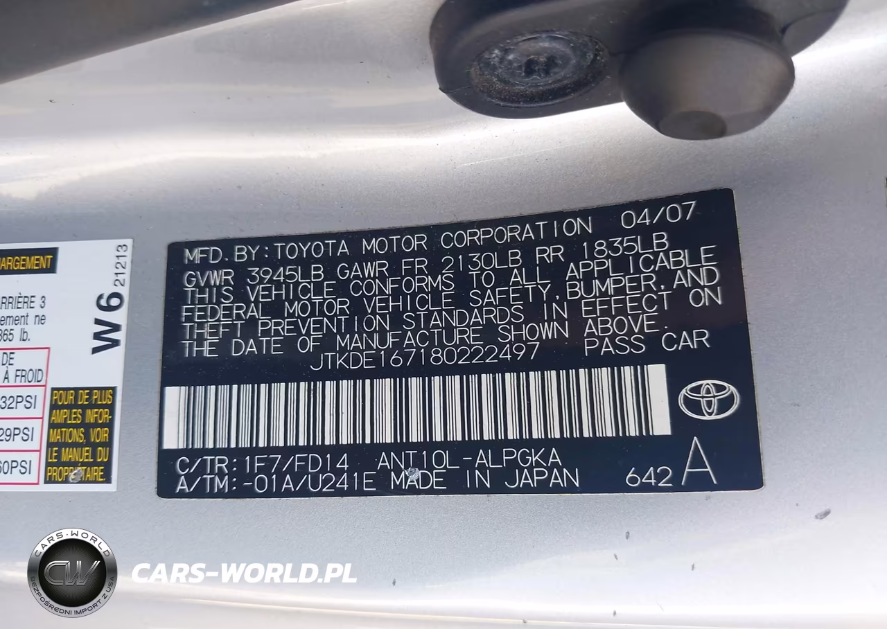 2008 Scion Tc VIN:JTKDE167180222497 - 9