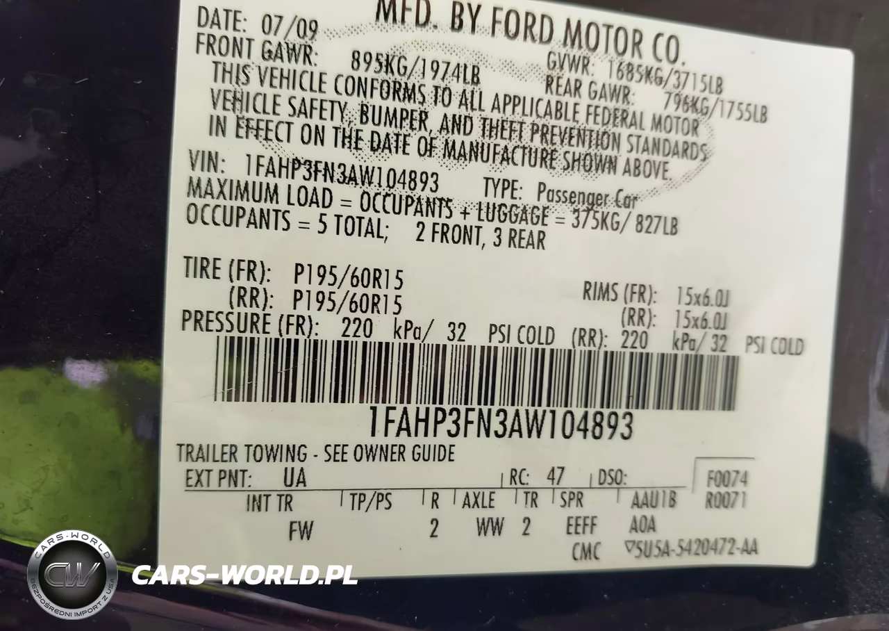 2010 Ford Focus Se VIN:1FAHP3FN3AW104893 - 9