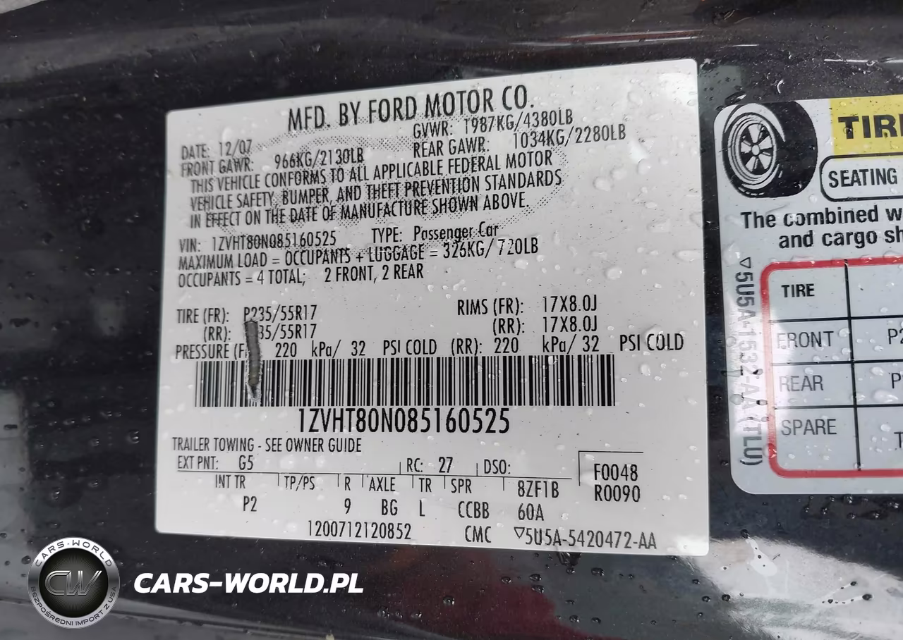 2008 Ford Mustang V6 Deluxe-V6 Premium VIN:1ZVHT80N085160525 - 9