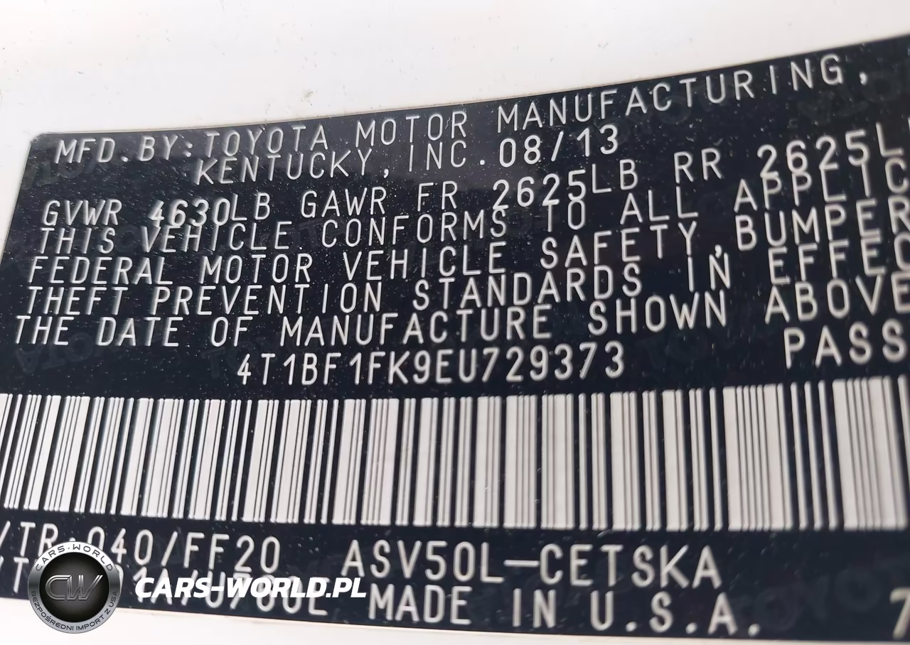 2014 Toyota Camry Se VIN:4T1BF1FK9EU729373 - 9