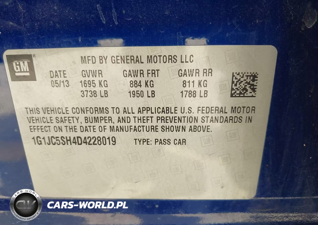 2013 Chevrolet Sonic Lt Auto VIN:1G1JC5SH4D4228019 - 9