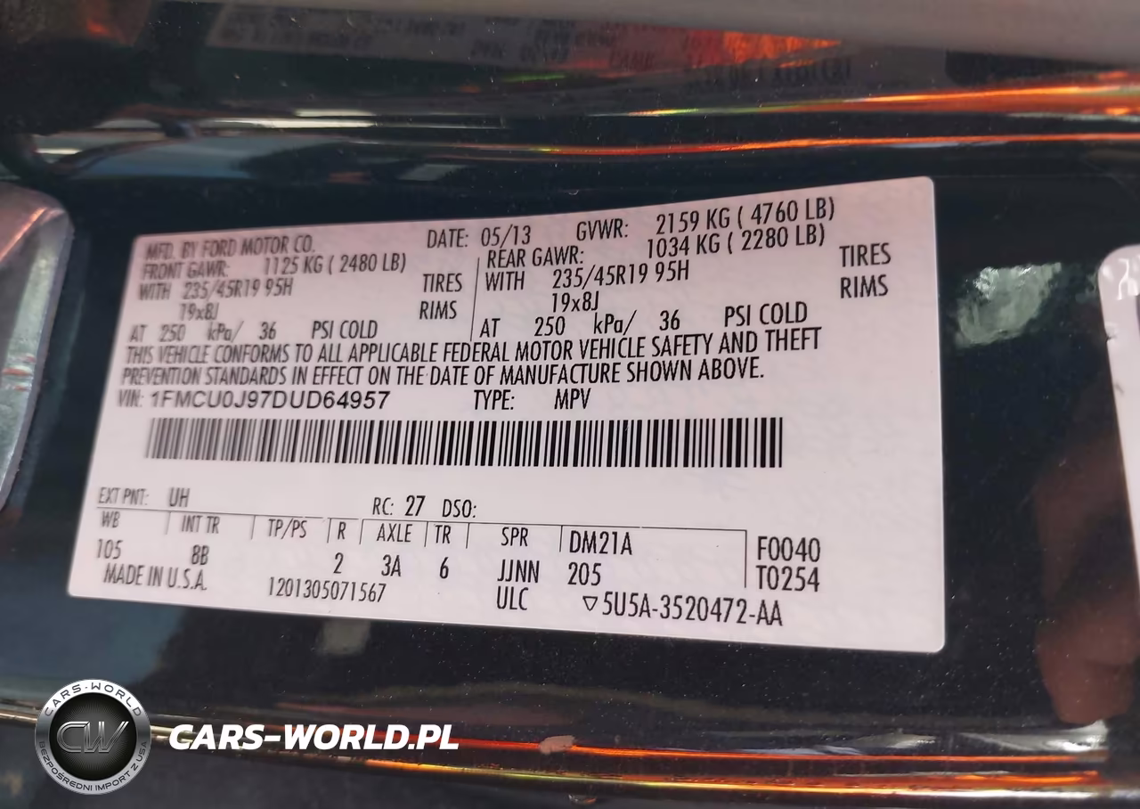2013 Ford Escape Titanium VIN:1FMCU0J97DUD64957 - 9