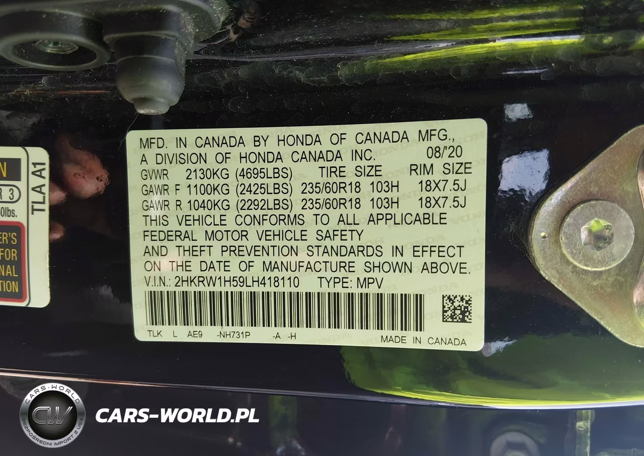 2020 Honda Cr-V 2Wd Ex VIN:2HKRW1H59LH418110 - 9