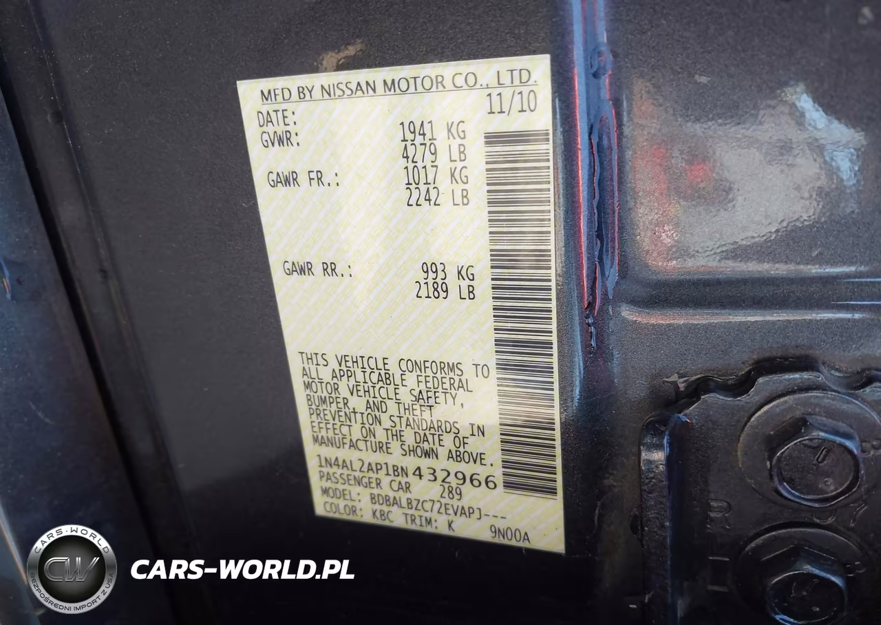 2011 Nissan Altima 2.5 S VIN:1N4AL2AP1BN432966 - 9
