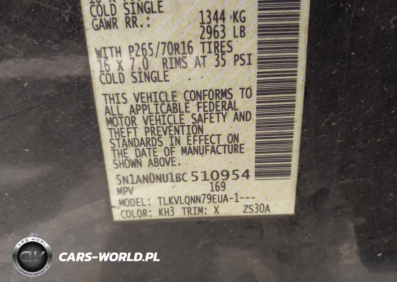 2011 Nissan Xterra X VIN:5N1AN0NU1BC510954 - 9