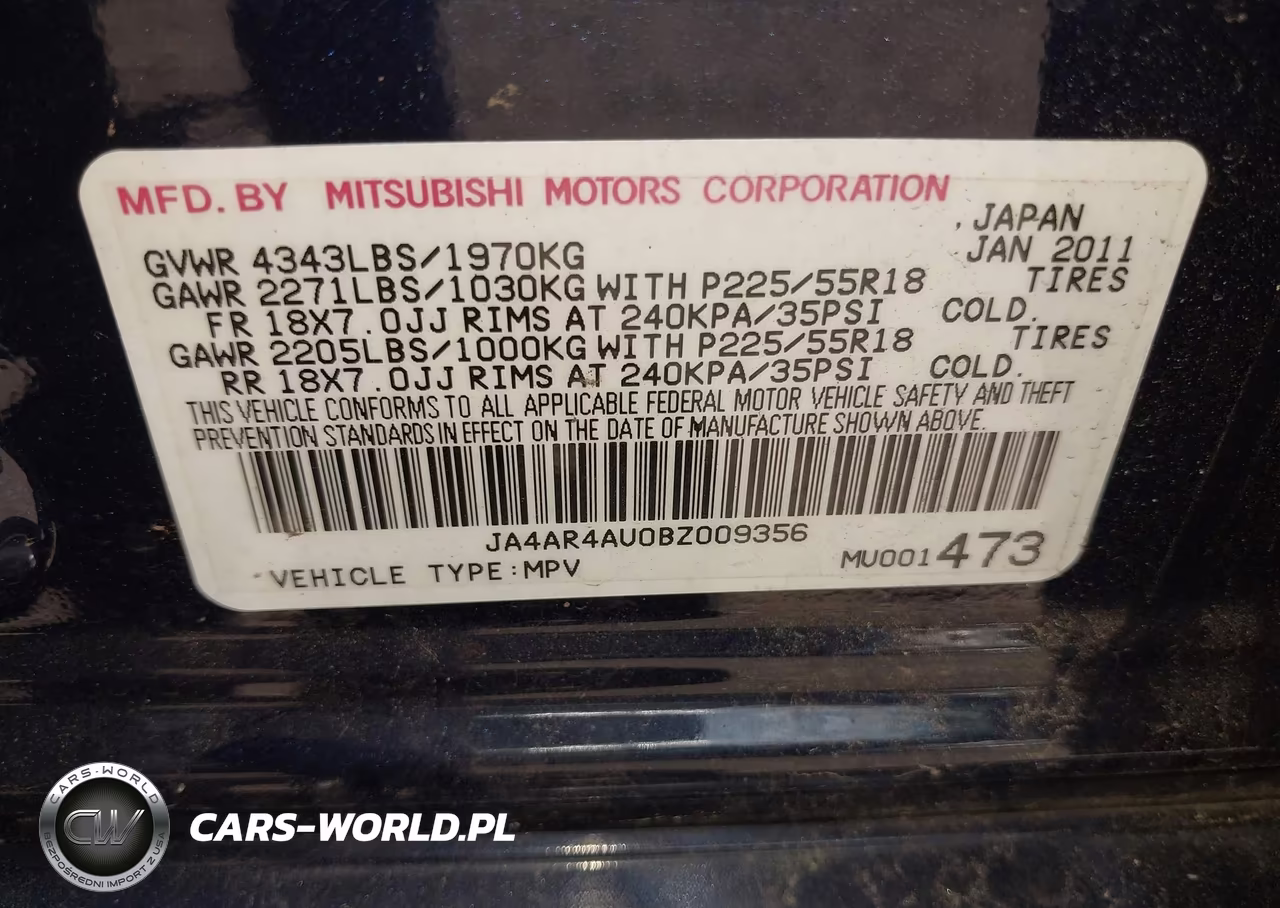 2011 Mitsubishi Outlander Sport Se VIN:JA4AR4AU0BZ009356 - 9