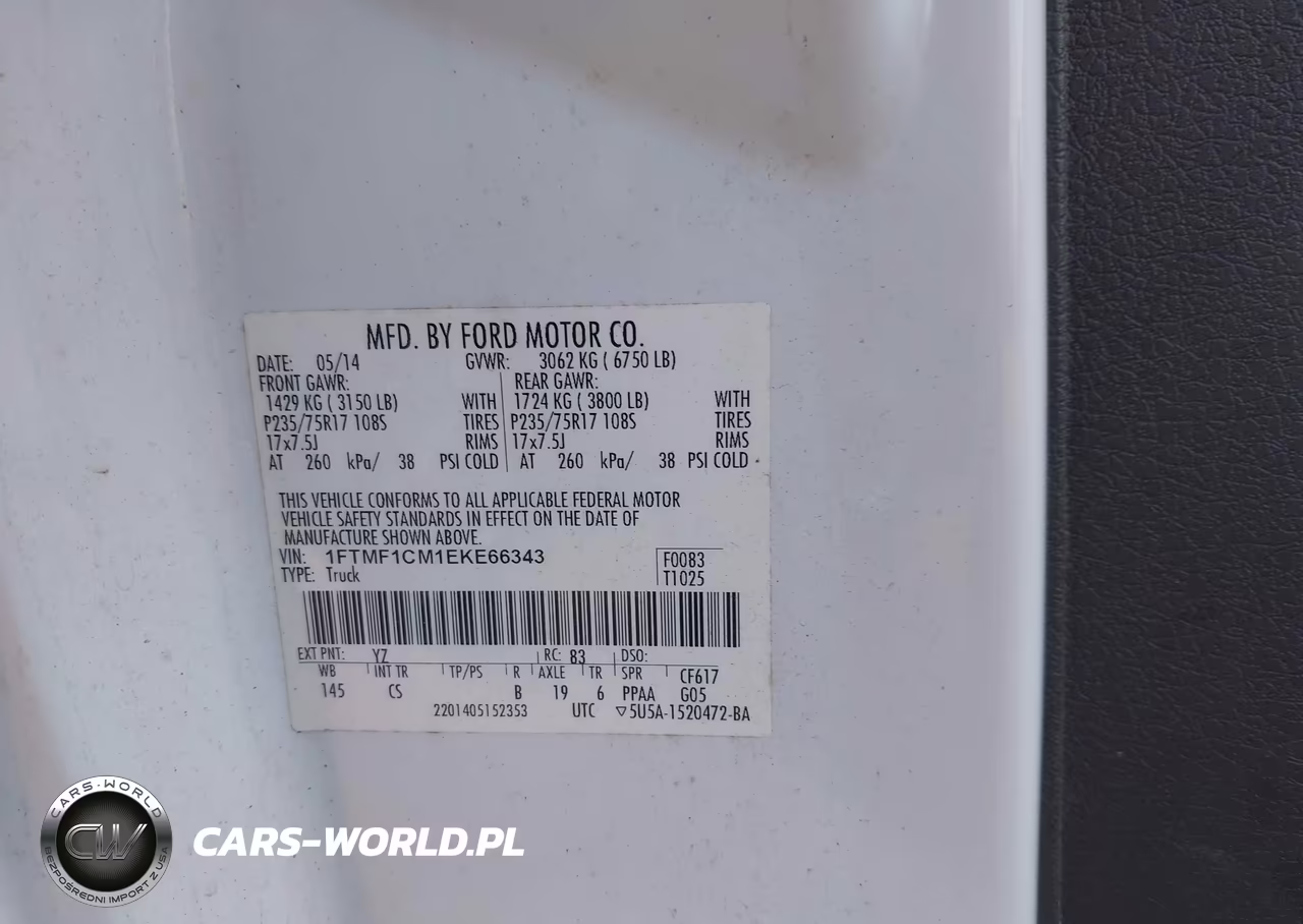2014 Ford F-150 Xl VIN:1FTMF1CM1EKE66343 - 9