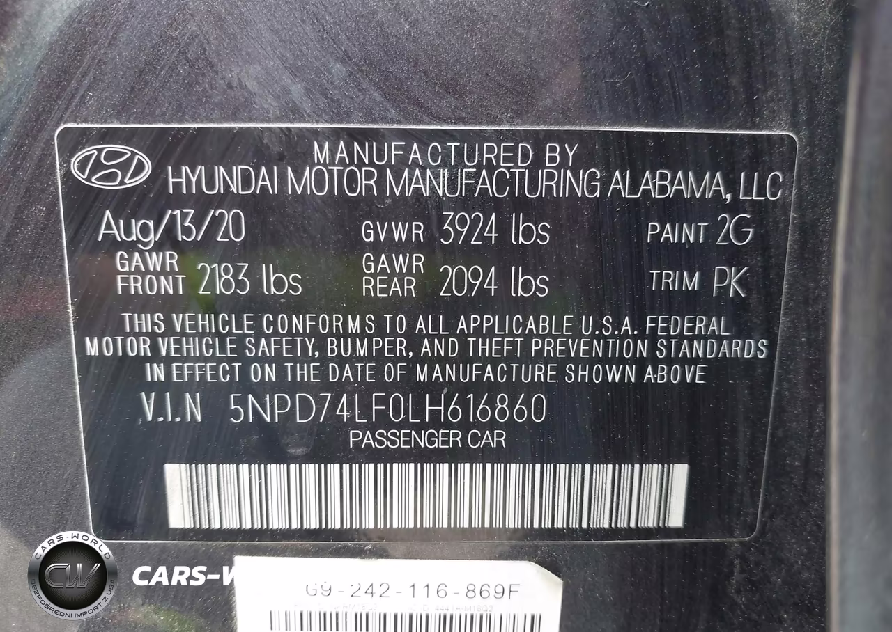2020 Hyundai Elantra Se VIN:5NPD74LF0LH616860 - 9