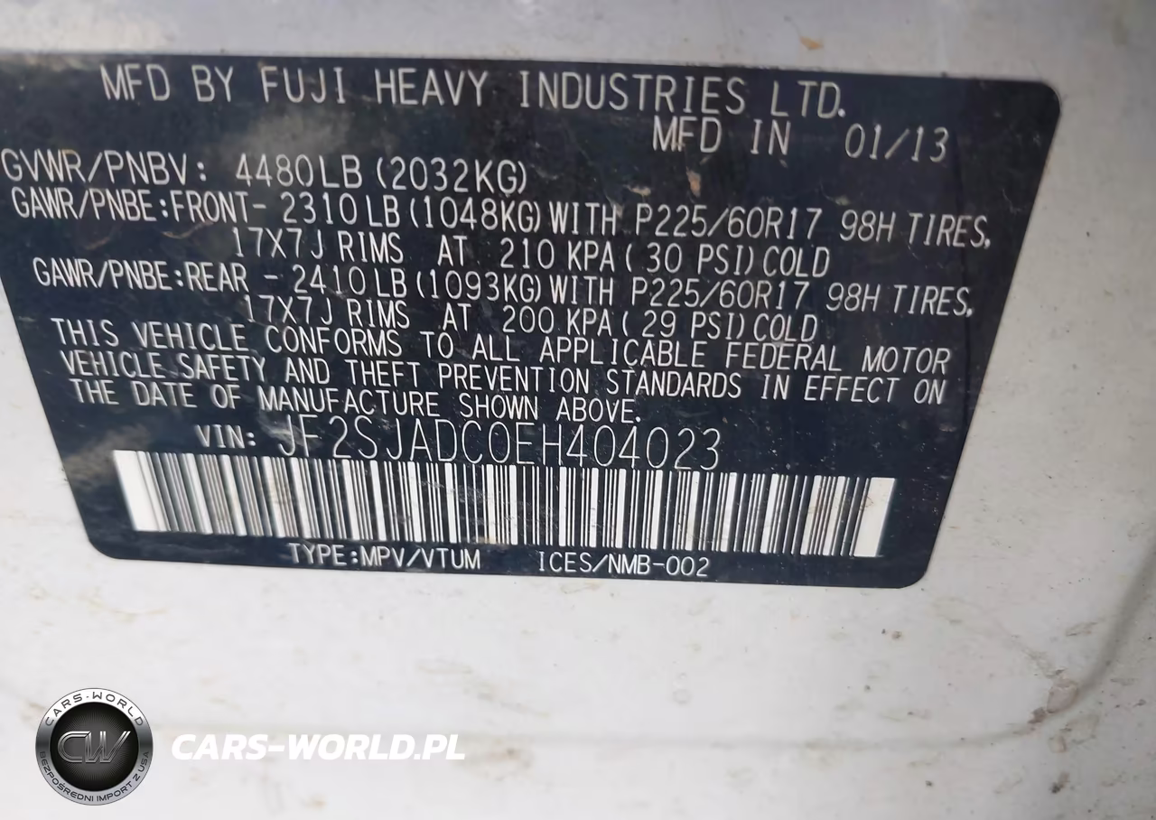 2014 Subaru Forester 2.5I Premium VIN:JF2SJADC0EH404023 - 9