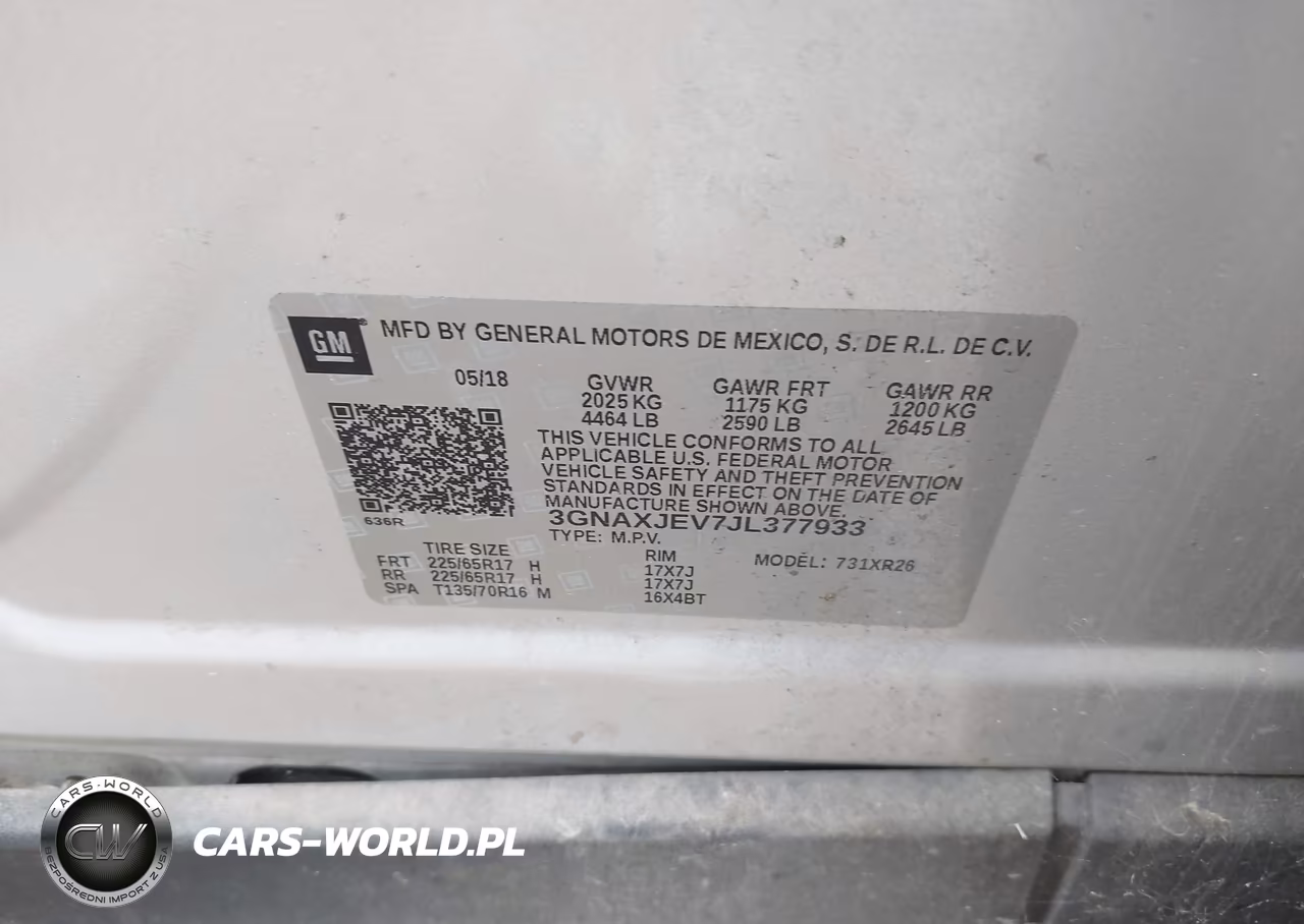2018 Chevrolet Equinox Lt VIN:3GNAXJEV7JL377933 - 9