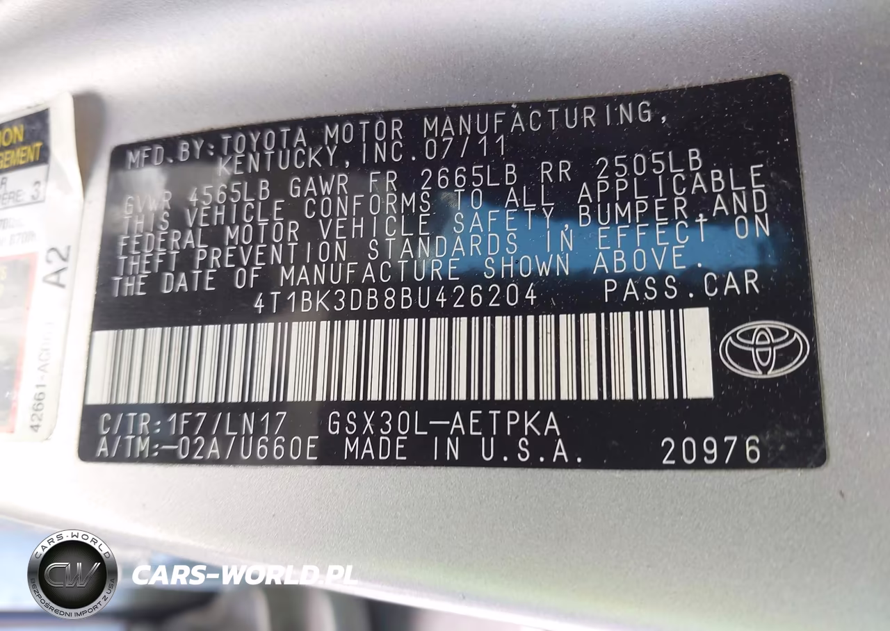 2011 Toyota Avalon Limited VIN:4T1BK3DB8BU426204 - 9