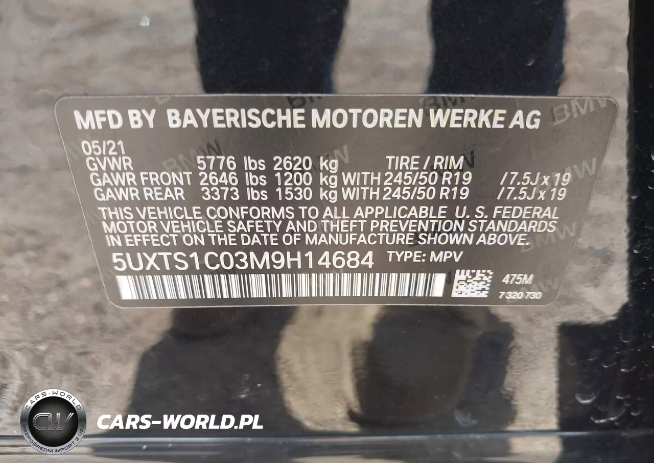2021 BMW X3 Phev xDrive30E VIN:5UXTS1C03M9H14684 - 9