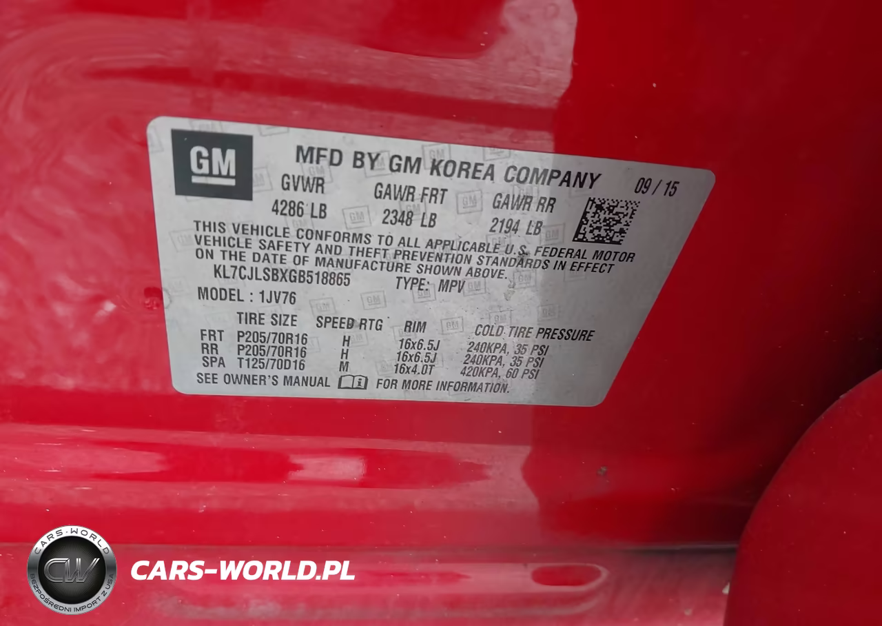 2016 Chevrolet Trax Lt VIN:KL7CJLSBXGB518865 - 9