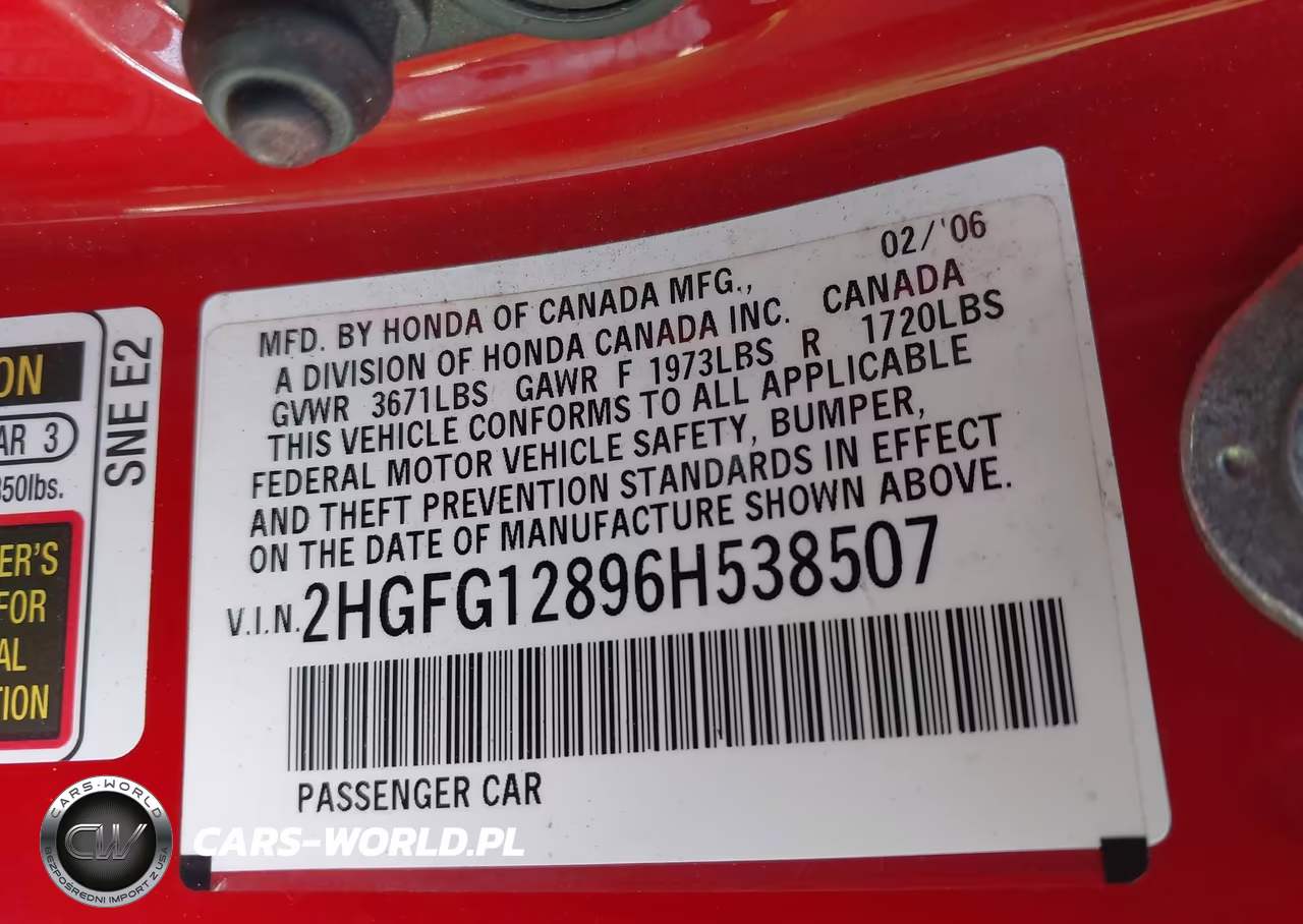 2006 Honda Civic Ex VIN:2HGFG12896H538507 - 9
