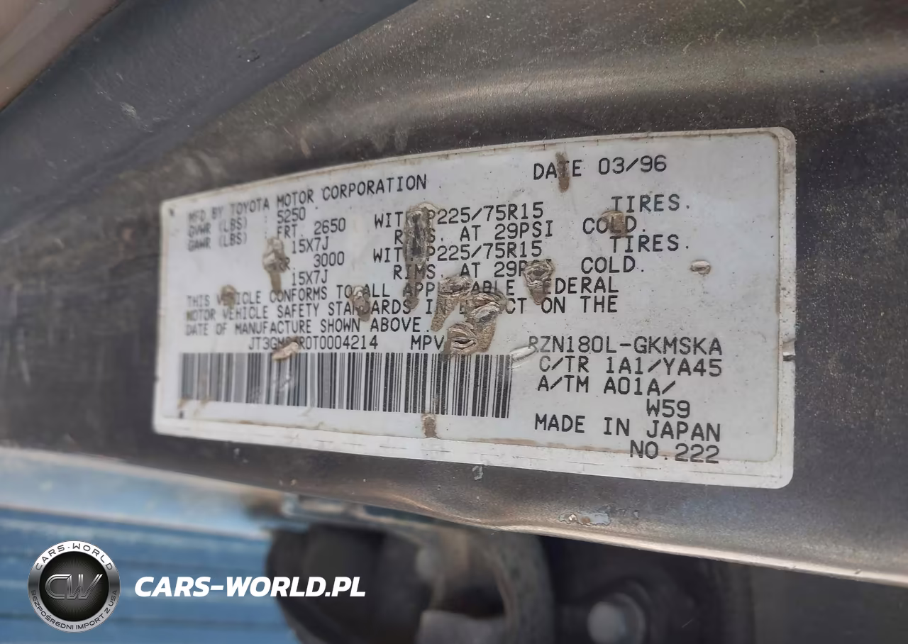 1996 Toyota 4Runner VIN:JT3GM84R0T0004214 - 9