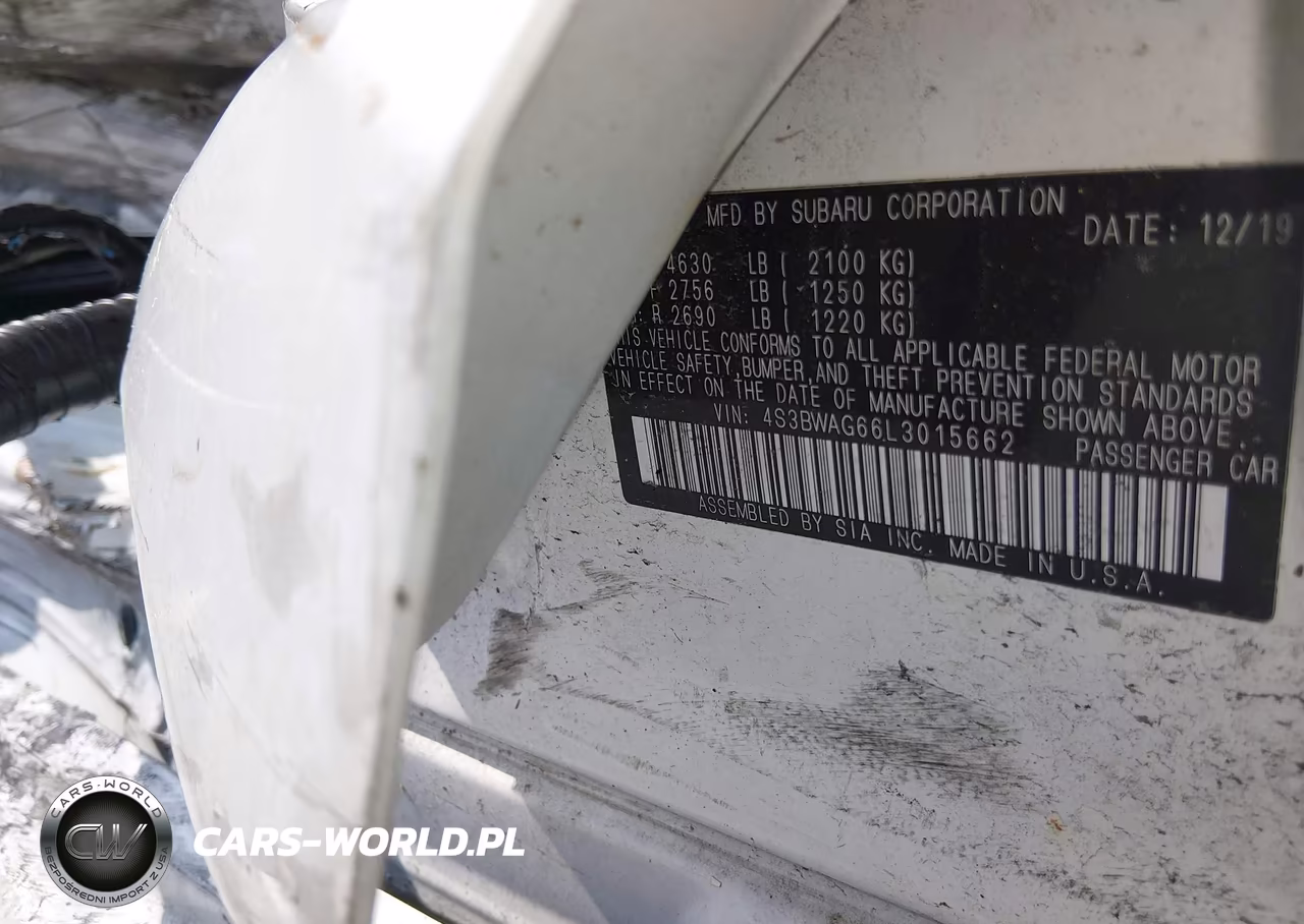 2020 Subaru Legacy Sport VIN:4S3BWAG66L3015662 - 9
