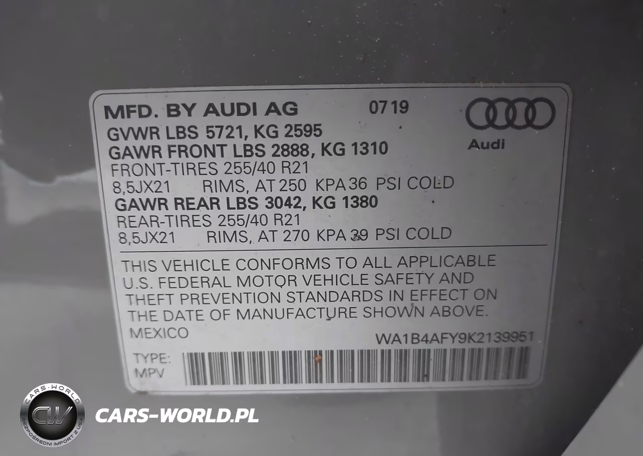 2019 Audi Sq5 3.0T Premium VIN:WA1B4AFY9K2139951 - 9