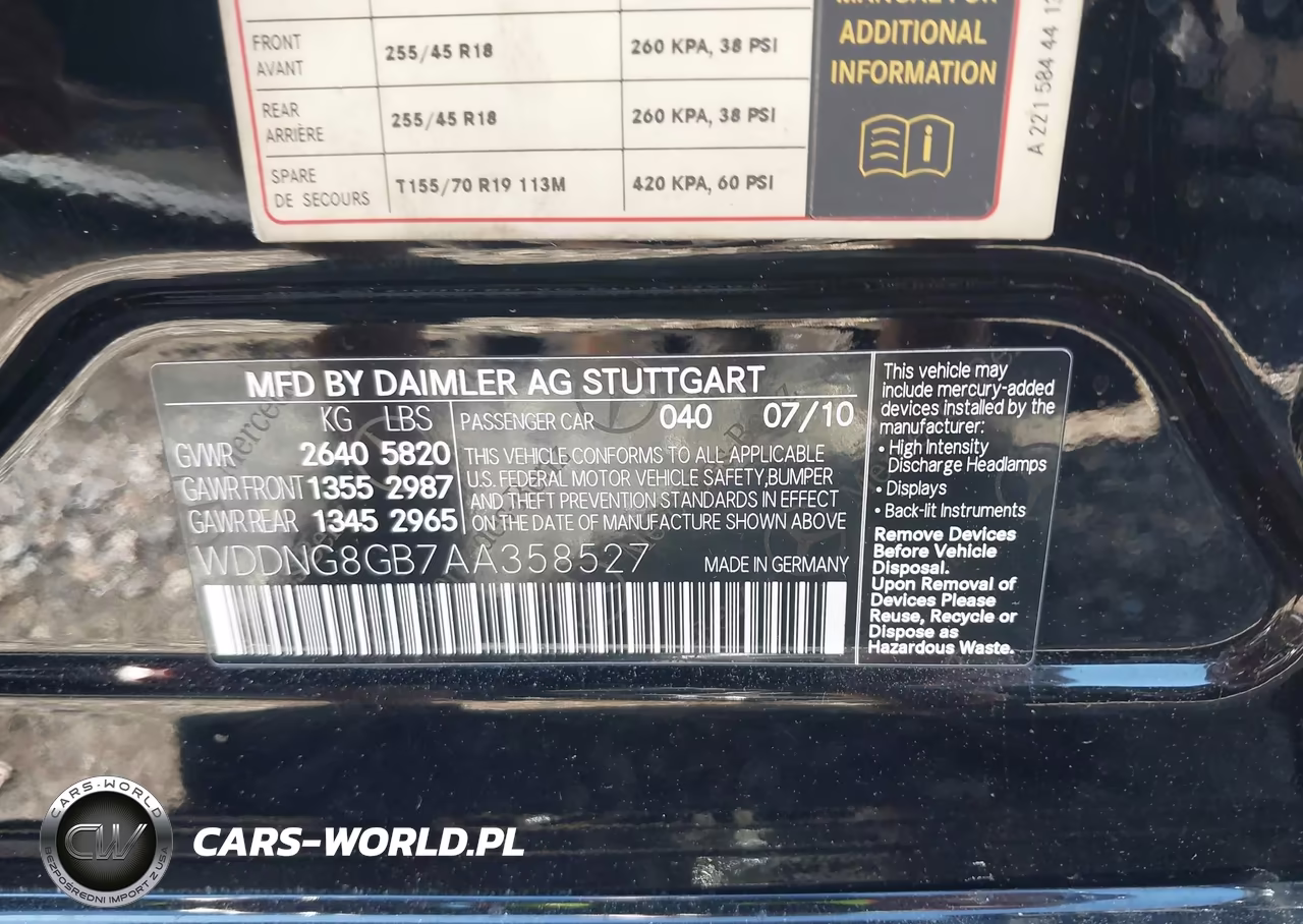 2010 Mercedes-Benz S 550 4Matic VIN:WDDNG8GB7AA358527 - 9