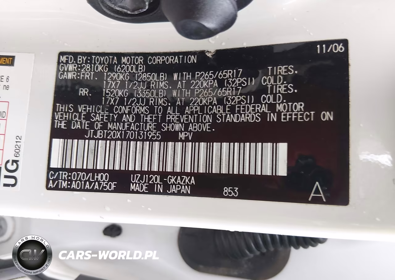 2007 Lexus Gx 470 VIN:JTJBT20X170131955 - 9