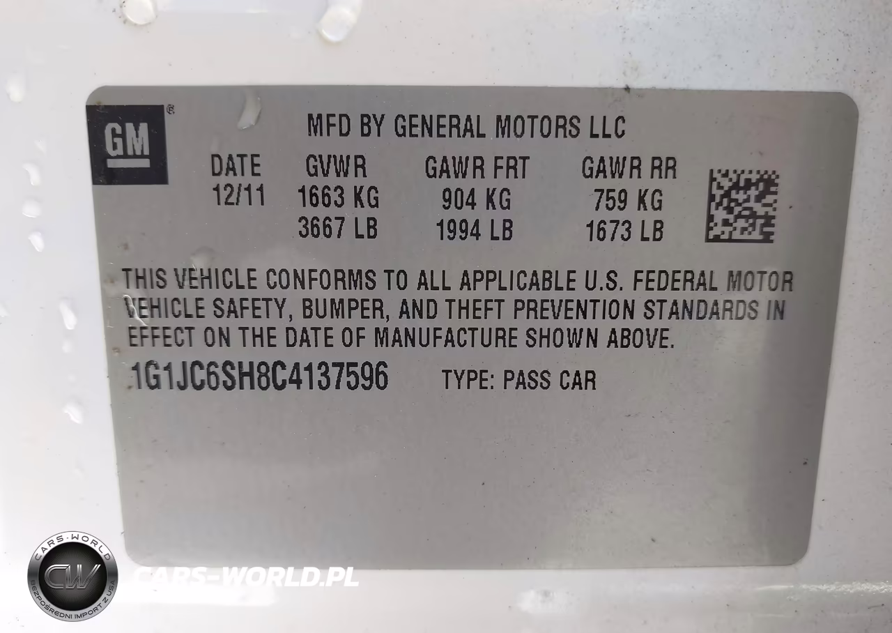 2012 Chevrolet Sonic 2Lt VIN:1G1JC6SH8C4137596 - 9