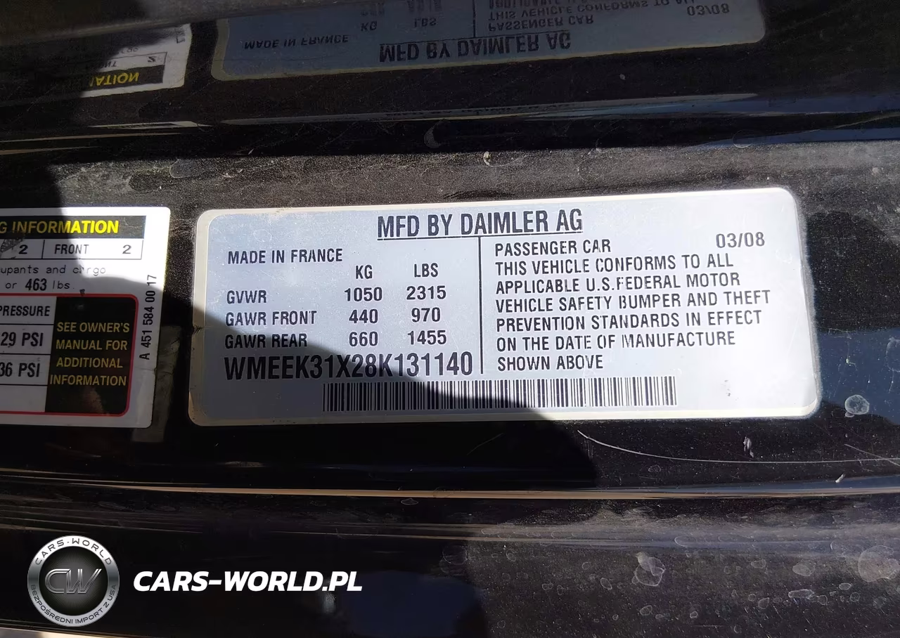 2008 Smart Fortwo Passion VIN:WMEEK31X28K131140 - 9