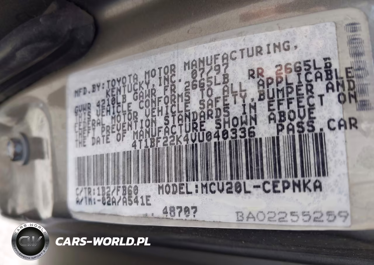 1997 Toyota Camry Le V6 VIN:4T1BF22K4VU040336 - 9