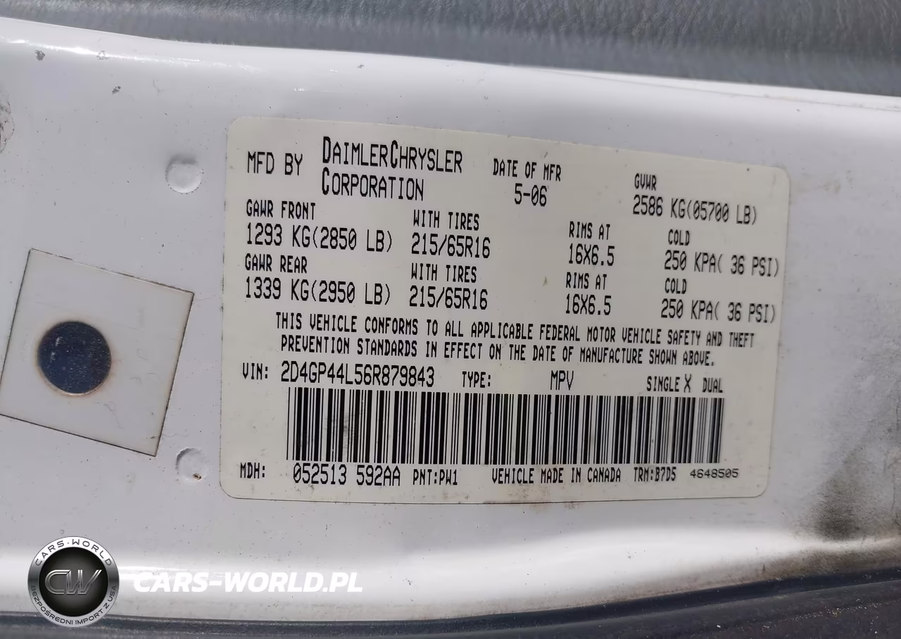 2006 Dodge Grand Caravan Sxt VIN:2D4GP44L56R879843 - 9