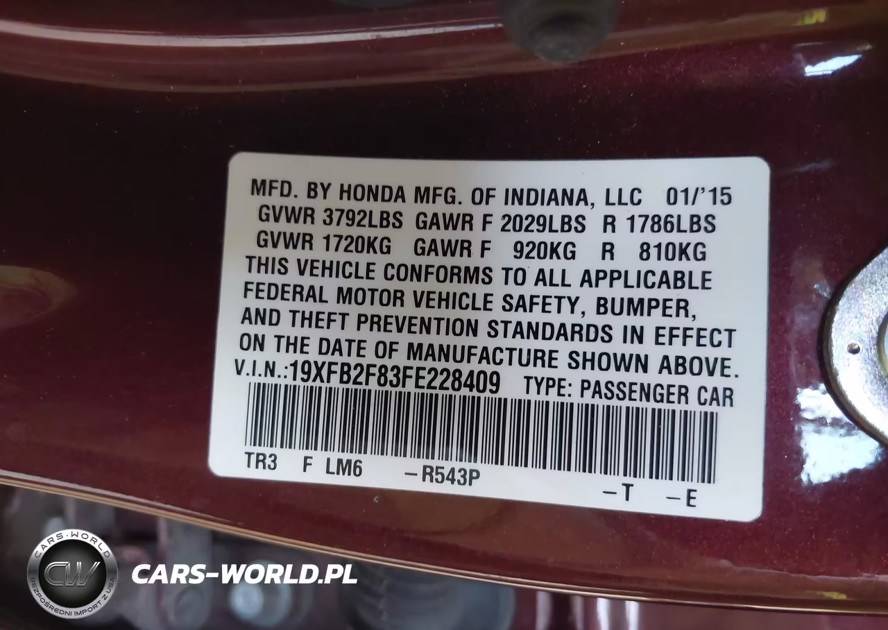 2015 Honda Civic Ex VIN:19XFB2F83FE228409 - 9