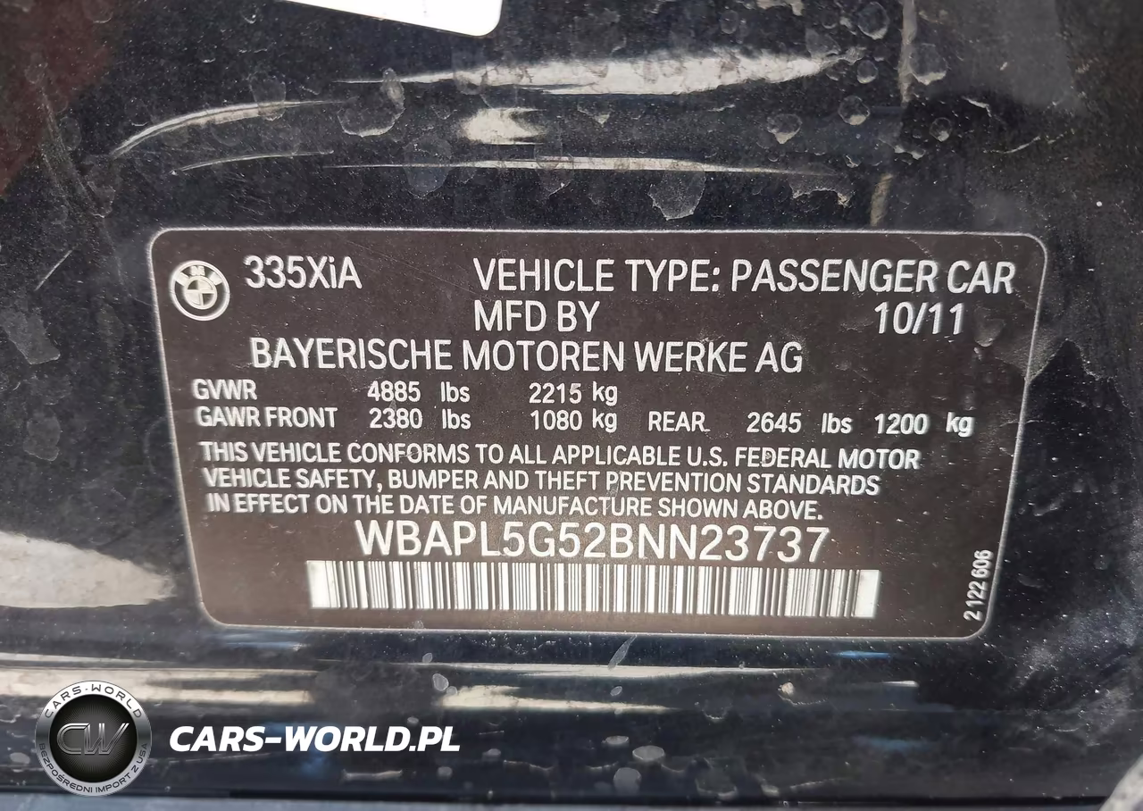 2011 BMW 335I xDrive VIN:WBAPL5G52BNN23737 - 9