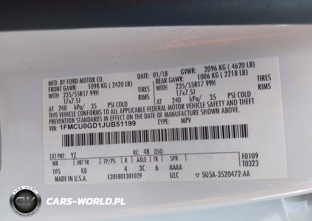 2018 Ford Escape Se VIN:1FMCU0GD1JUB51199 - 9