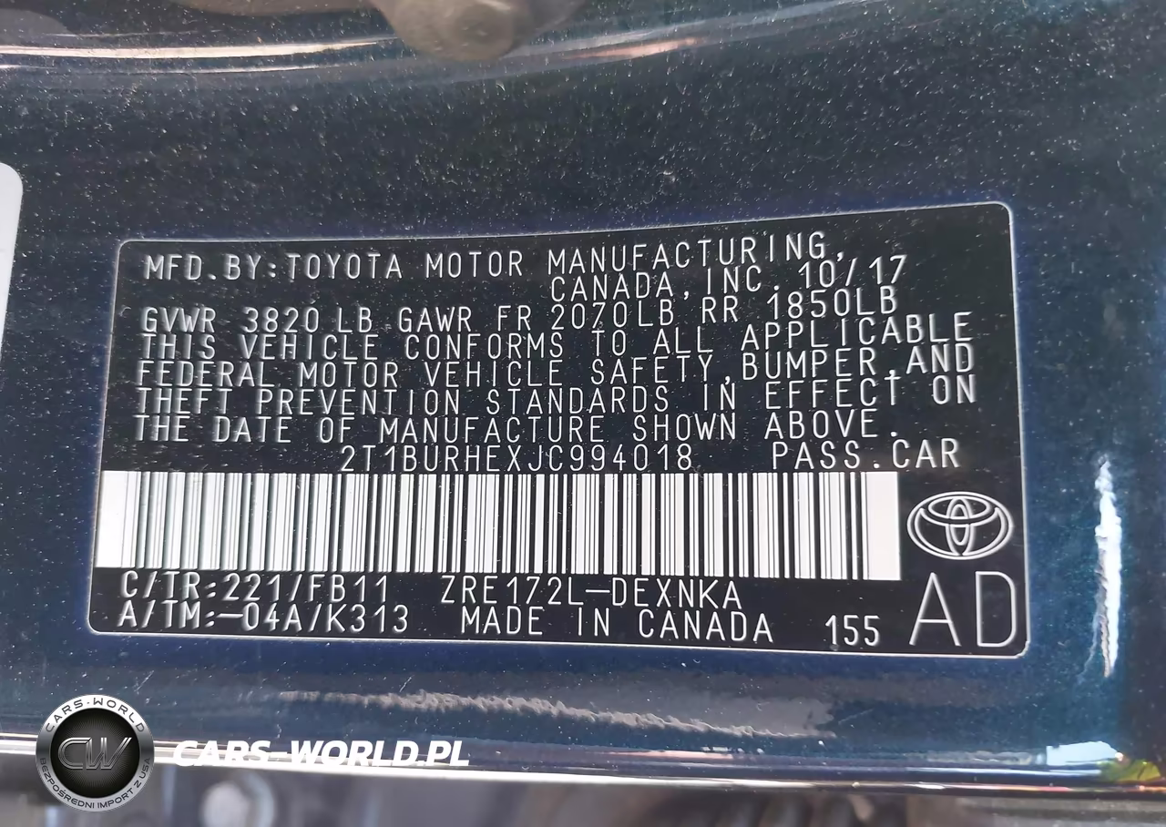 2018 Toyota Corolla Le VIN:2T1BURHEXJC994018 - 9