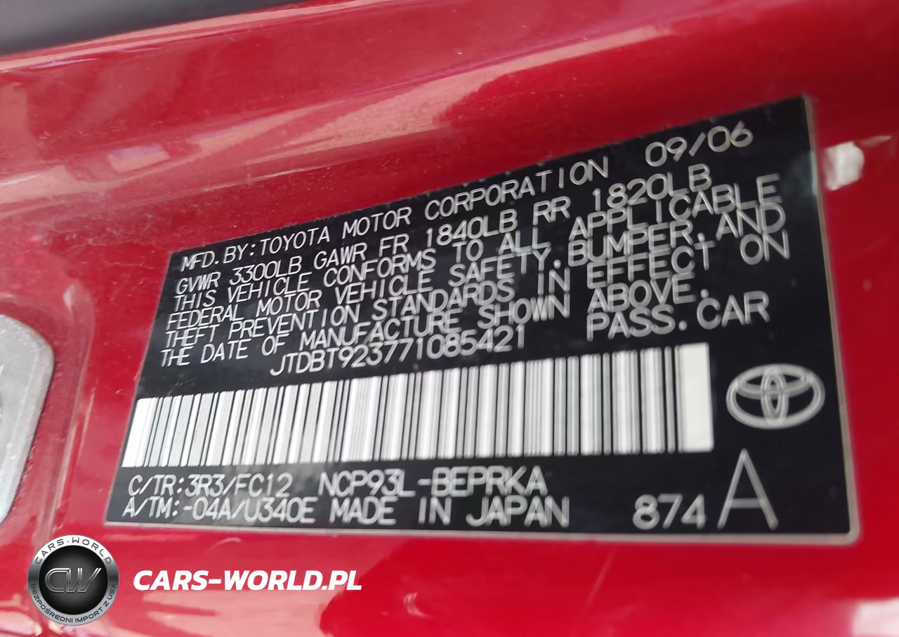 2007 Toyota Yaris VIN:JTDBT923771085421 - 9