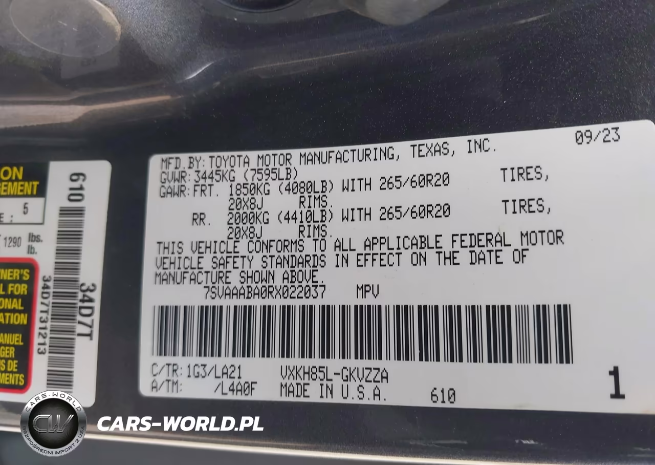 2024 Toyota Sequoia Platinum VIN:7SVAAABA0RX022037 - 9