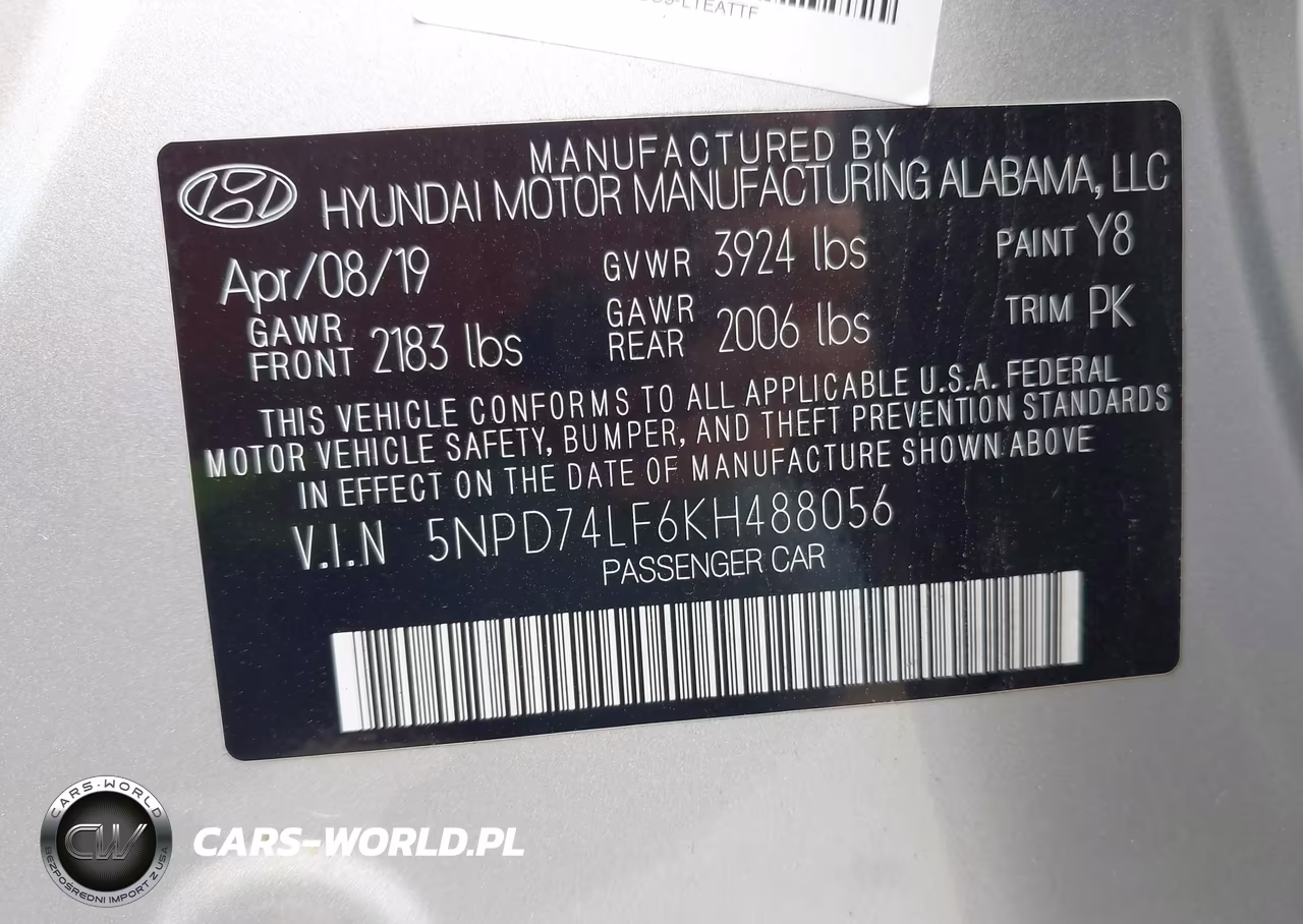 2019 Hyundai Elantra Se VIN:5NPD74LF6KH488056 - 9