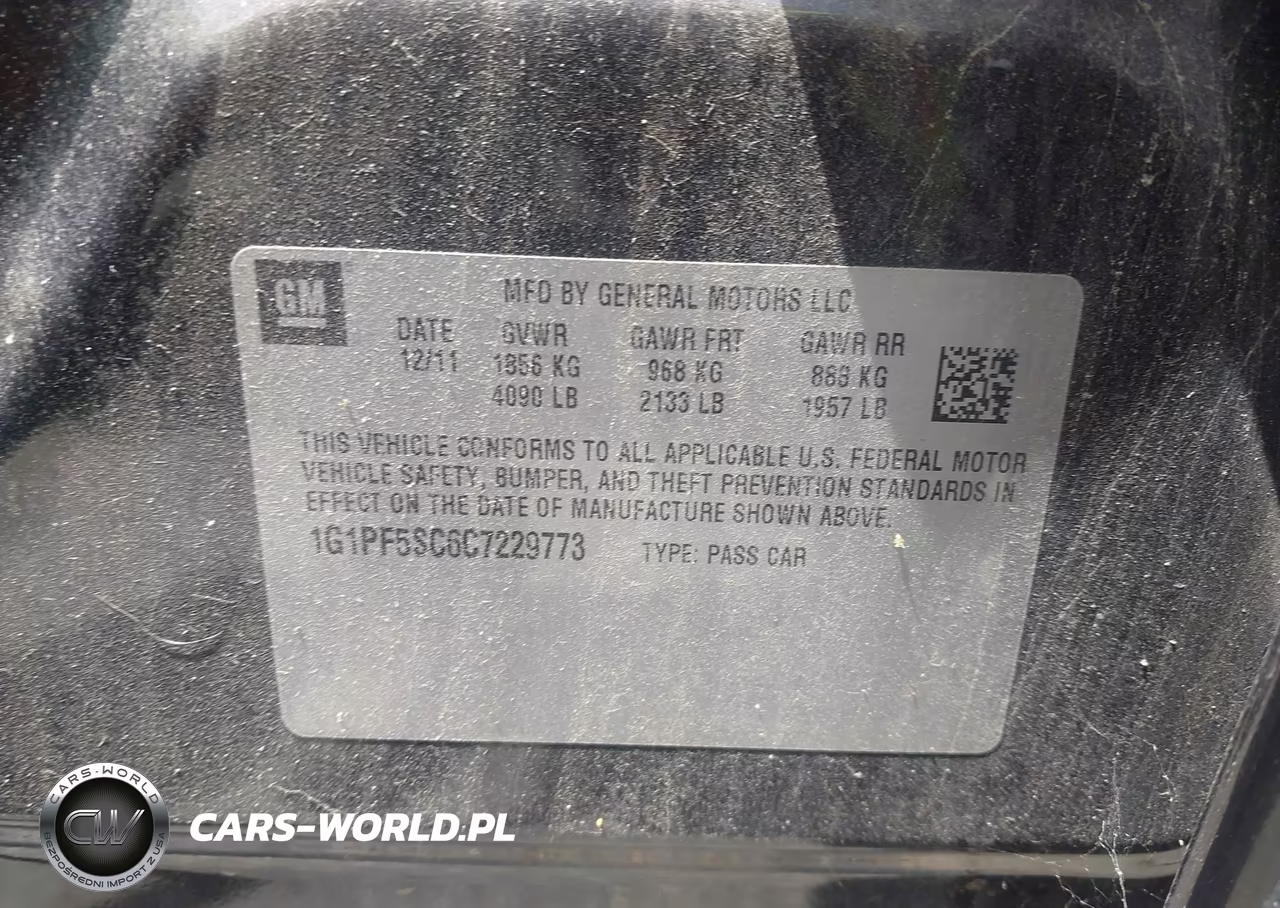 2012 Chevrolet Cruze 1Lt VIN:1G1PF5SC6C7229773 - 9