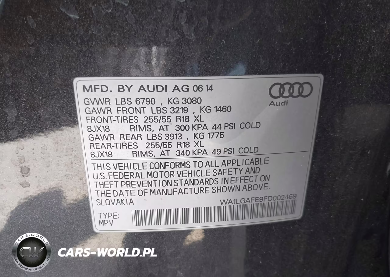 2015 Audi Q7 3.0T Premium VIN:WA1LGAFE9FD002469 - 9