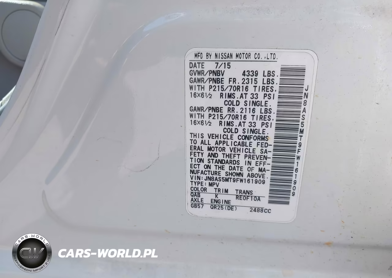 2015 Nissan Rogue Select S VIN:JN8AS5MT9FW161909 - 9