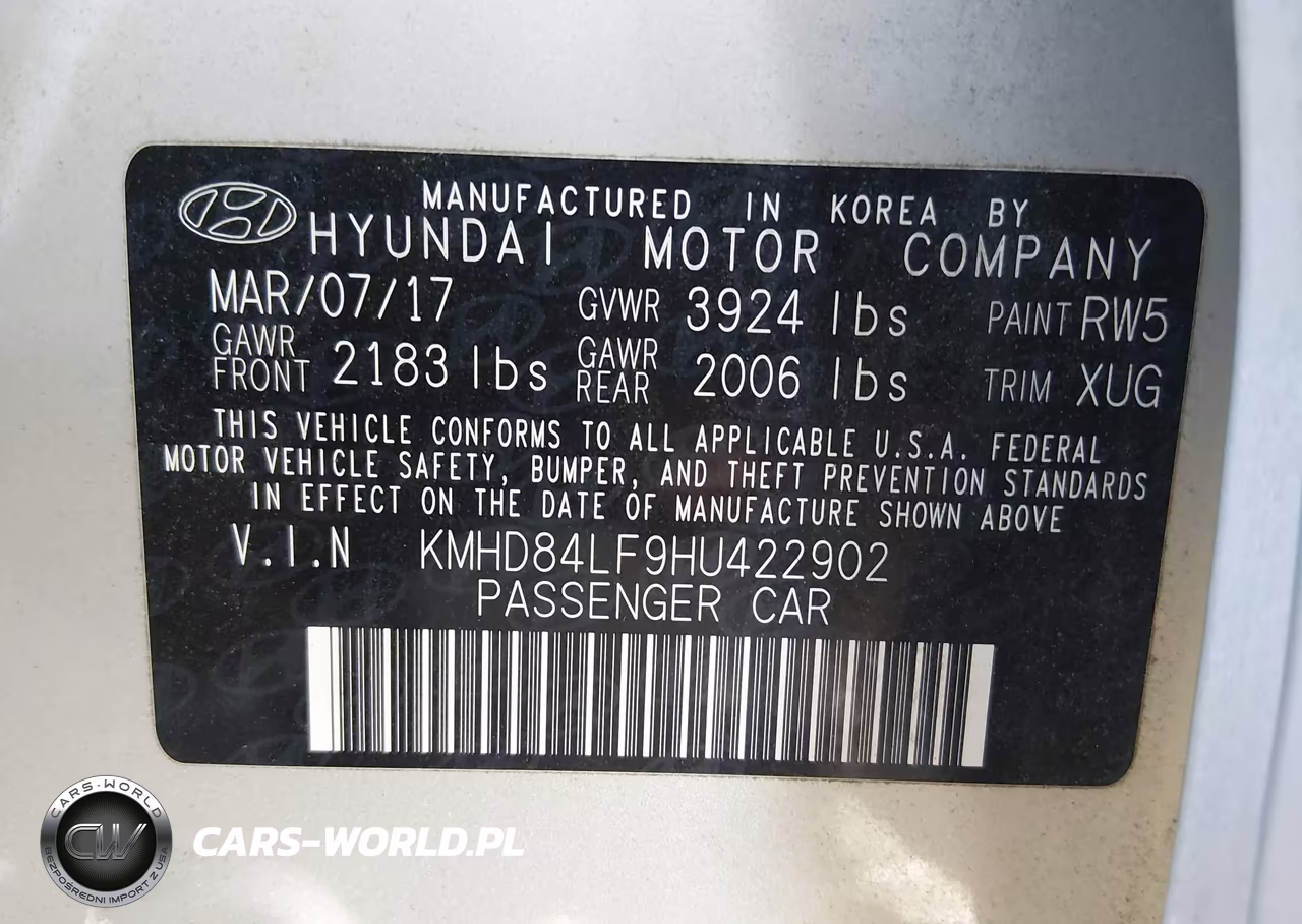 2017 Hyundai Elantra Value Edition VIN:KMHD84LF9HU422902 - 9