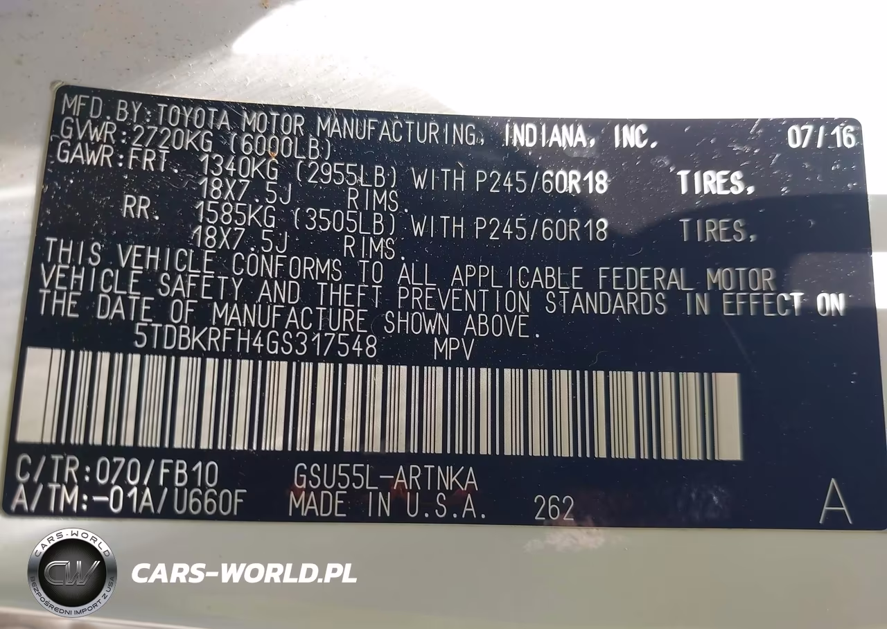 2016 Toyota Highlander Le V6 VIN:5TDBKRFH4GS317548 - 9