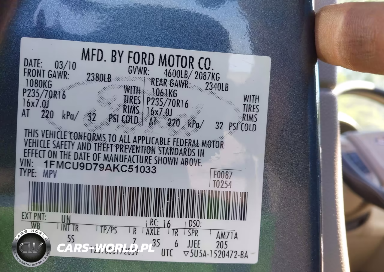 2010 Ford Escape Xlt VIN:1FMCU9D79AKC51033 - 9