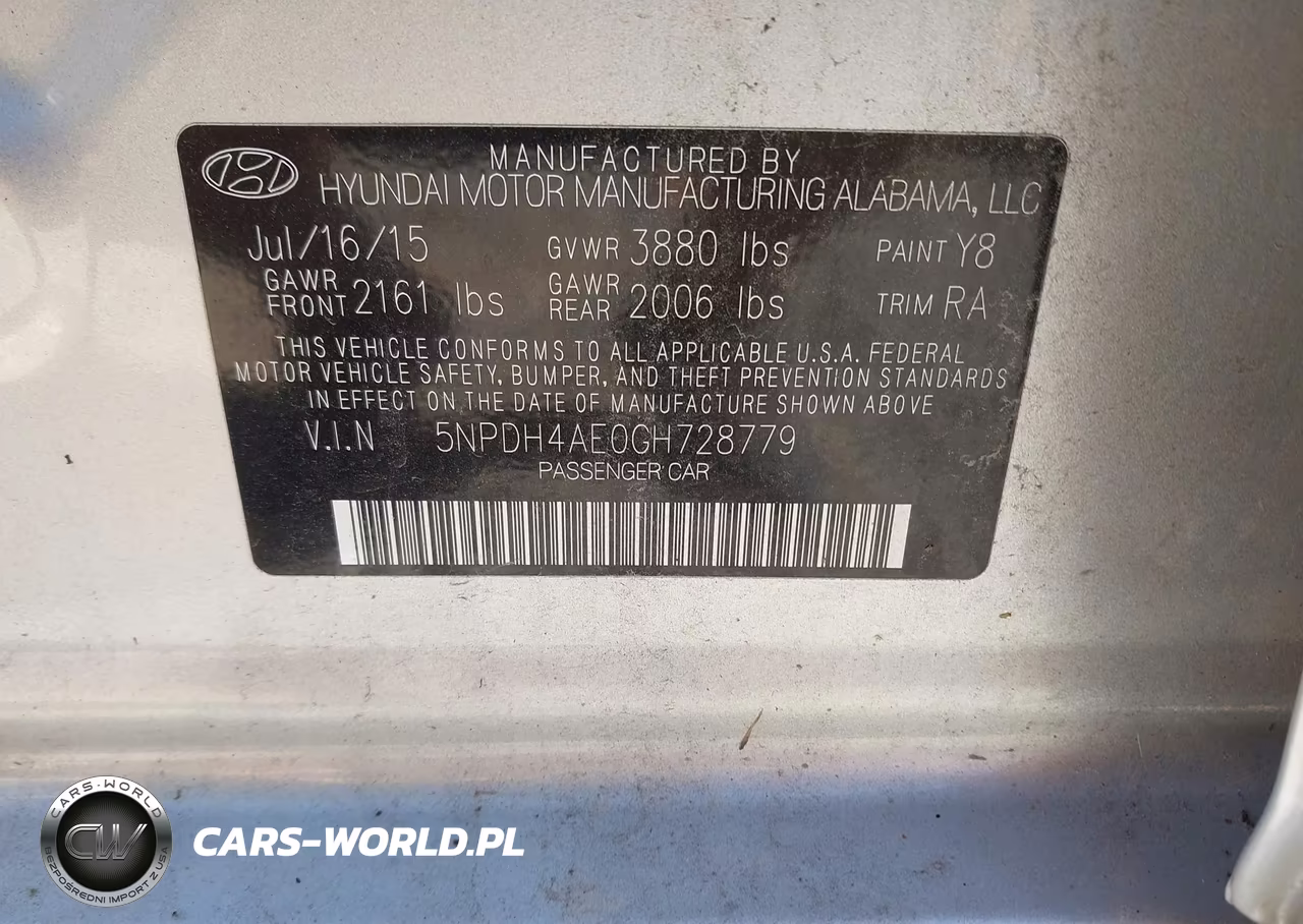 2016 Hyundai Elantra Se VIN:5NPDH4AE0GH728779 - 9